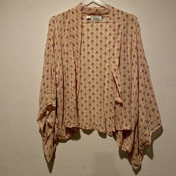 Peace Angel‎ Ditsy Floral Kimono Cardigan One Size Boho Shrug Wrap - Picture 1 of 5